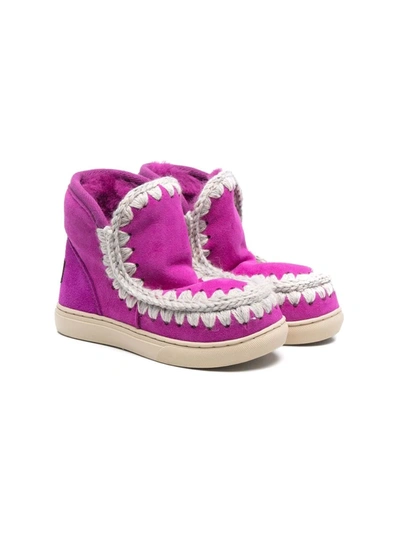 Mou Kids' Mid-calf Eskimo Boots In Pink