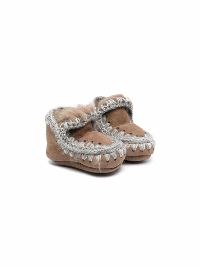 Mou Babies' Eskimo Shearling Boots In Brown