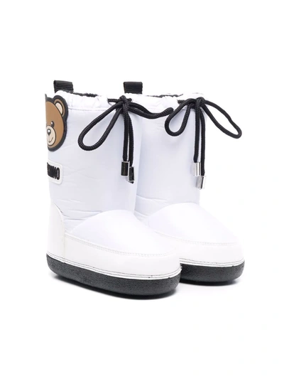 Moschino Kids' Teddy Bear Padded Snow Boots In White