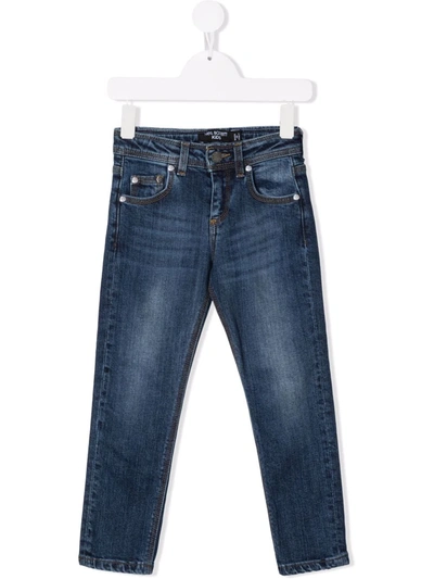 Neil Barrett Teen Straight-leg Faded Jeans In Blue