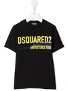 Dsquared2 Teen Logo-print Short-sleeved T-shirt In Black
