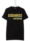 Dsquared2 Teen Logo-print Short-sleeved T-shirt In Black
