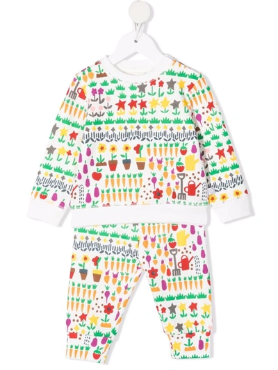 Stella Mccartney Babies' 花卉印花运动套装 In White