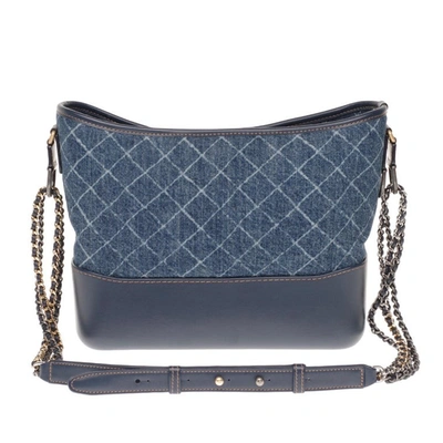 Pre-owned Chanel Gabrielle Small Size Hobo Bag In Blue