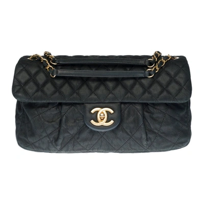 Pre-owned Chanel Classic Jumbo Single Flap Shoulder Bag In Black