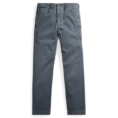 Double Rl Cotton Officer's Chino In Military Blue
