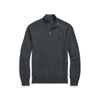 Ralph Lauren Mesh-knit Cotton Quarter-zip Sweater In Dark Grey Heather