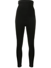 Spanx High-waisted Stretch-fit Leggings In Schwarz
