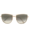 Tom Ford Oversized Cat-eye Sunglasses In Silber