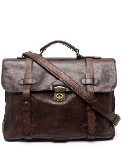 Officine Creative Rare 26 Leather Briefcase In Braun