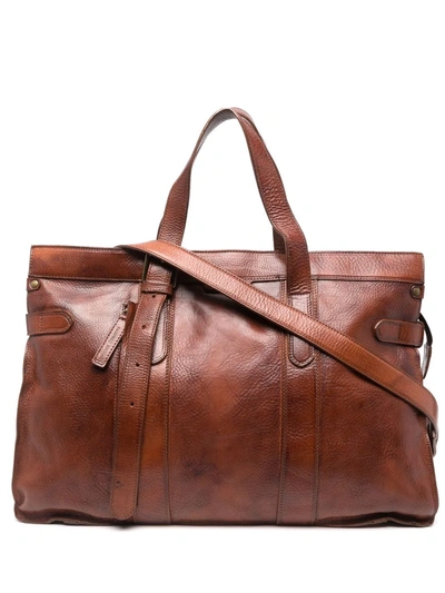 Officine Creative Rare 22 Leather Tote Bag In Braun
