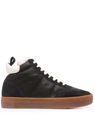 Officine Creative Kombined High-top Leather Trainers In Black