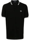 FRED PERRY TWIN TIPPED COTTON POLO SHIRT