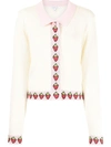 OLIVIA RUBIN BETTINA STRAWBERRY INTARSIA CARDIGAN