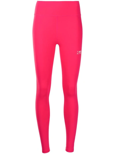 7 Days Active Sv Hot Pink Logo Leggings In Bright Pink