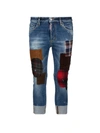 DSQUARED2 DSQUARED2 PATCHWORK CROPPED JEANS