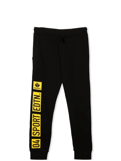 Dsquared2 Teen Sport Edtn. Track Trousers In Black