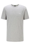 Hugo Boss - Cotton Jersey T Shirt With Curved Logo - Light Grey