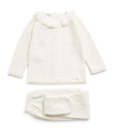 Paz Rodriguez Babies' Cotton-cashmere Sweater And Sweatpants Set (1-12 Months) In Ivory