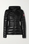 Canada Goose Hybridge Lite Hooded Stretch Jersey-trimmed Quilted Shell Down Jacket In Black