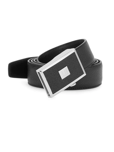 Dunhill Saffiano Leather Belt In Black