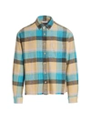 John Elliott Oversized Plaid Button-down Shirt In Denim