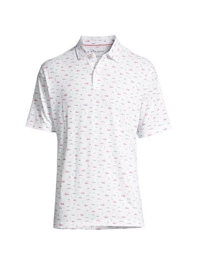 Peter Millar Drirelease Natural Touch Lighthouse Polo In White