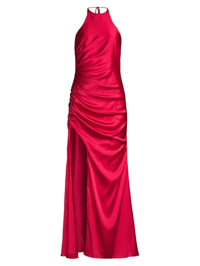 Fame And Partners The Ashe Halter Dress In Red