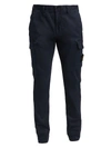 Stone Island Broken Twill Cotton Pants In Navy Blue