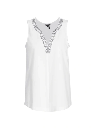 Nic+zoe Petites Embroidered Sleeveless Tunic In Paper White