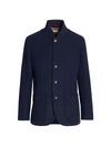 Brunello Cucinelli Cashmere Button-up Coat In Cobalt Blue
