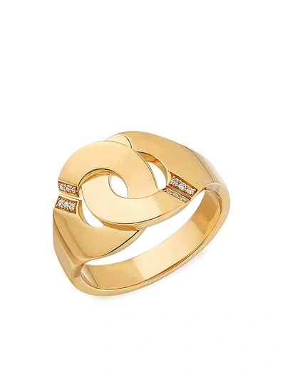 Dinh Van Women's Menottes 18k Yellow Gold & Diamond Ring