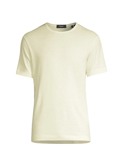 Theory Keen Linen T-shirt In Ivory