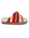 Chloé Wavy Genuine Shearling Lined Slide Sandal In Multicolor Red