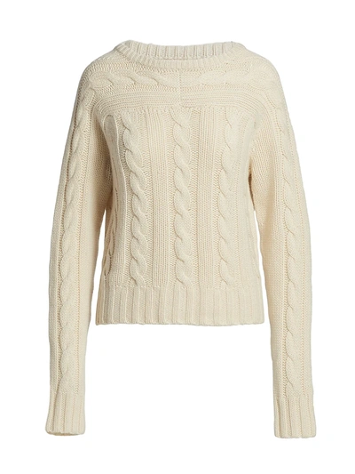 Khaite Tracey Cable Knit Sweater In Cream
