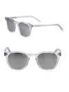 Saint Laurent Sl 28 49mm Mirrored Square Sunglasses In Crystal