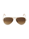 Ray Ban Rb302558 58mm Original Aviator Sunglasses In Gold Brown