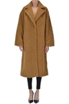 Stand Studio Camille Eco-fur Cocoon Coat In Camel