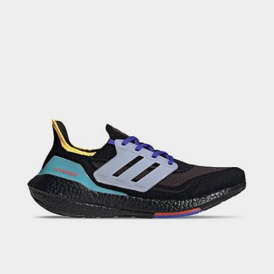 Adidas Originals Adidas Men's Ultraboost 21 Running Shoes In Black/white/pulse Aqua