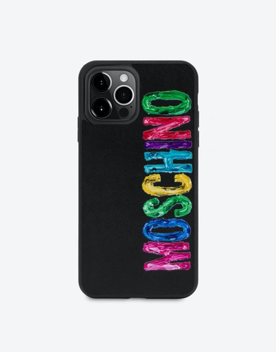 Moschino Black Painted Logo Iphone 12/12 Pro Case
