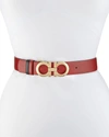 Ferragamo Gancini-buckle Reversible Leather Belt In Red