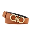 Ferragamo Gancini-buckle Reversible Leather Belt In Brown