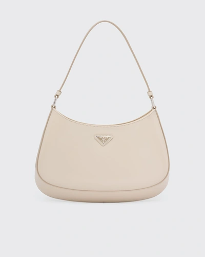 Prada Cleo Brushed Leather Hobo Bag In F0pg8 Sole N