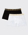 Versace Bi-pack Intimo Uomo Jersey Topeka Bi-stretch In Black/white
