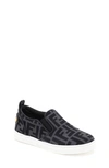 Fendi Teen Ff-print Slip-on Sneakers In Blue