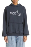 ERL VENICE BE NICE OVERSIZE COTTON BLEND HOODIE,ERL02T021