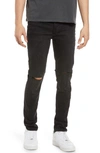 Ksubi Chitch Krow Krushed Ripped Slim Stretch Jeans In Black