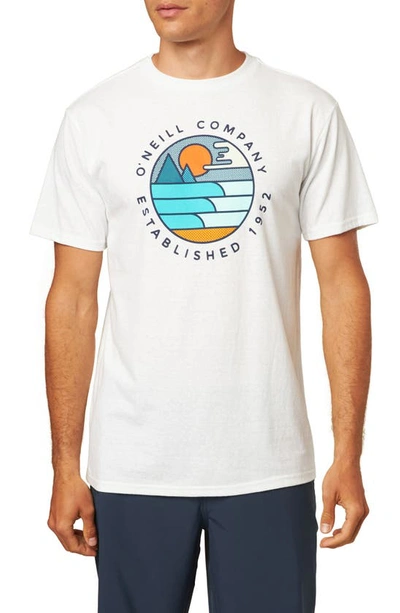 O'neill Camp Surf Graphic Tee In White Heather
