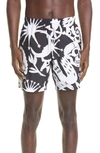 ALEXANDER MCQUEEN PAPERCUT PRINT SWIM TRUNKS,6674384419Q