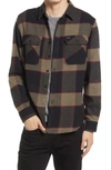 Brixton Bowery Slim Fit Plaid Flannel Button-up Shirt In Grey Check